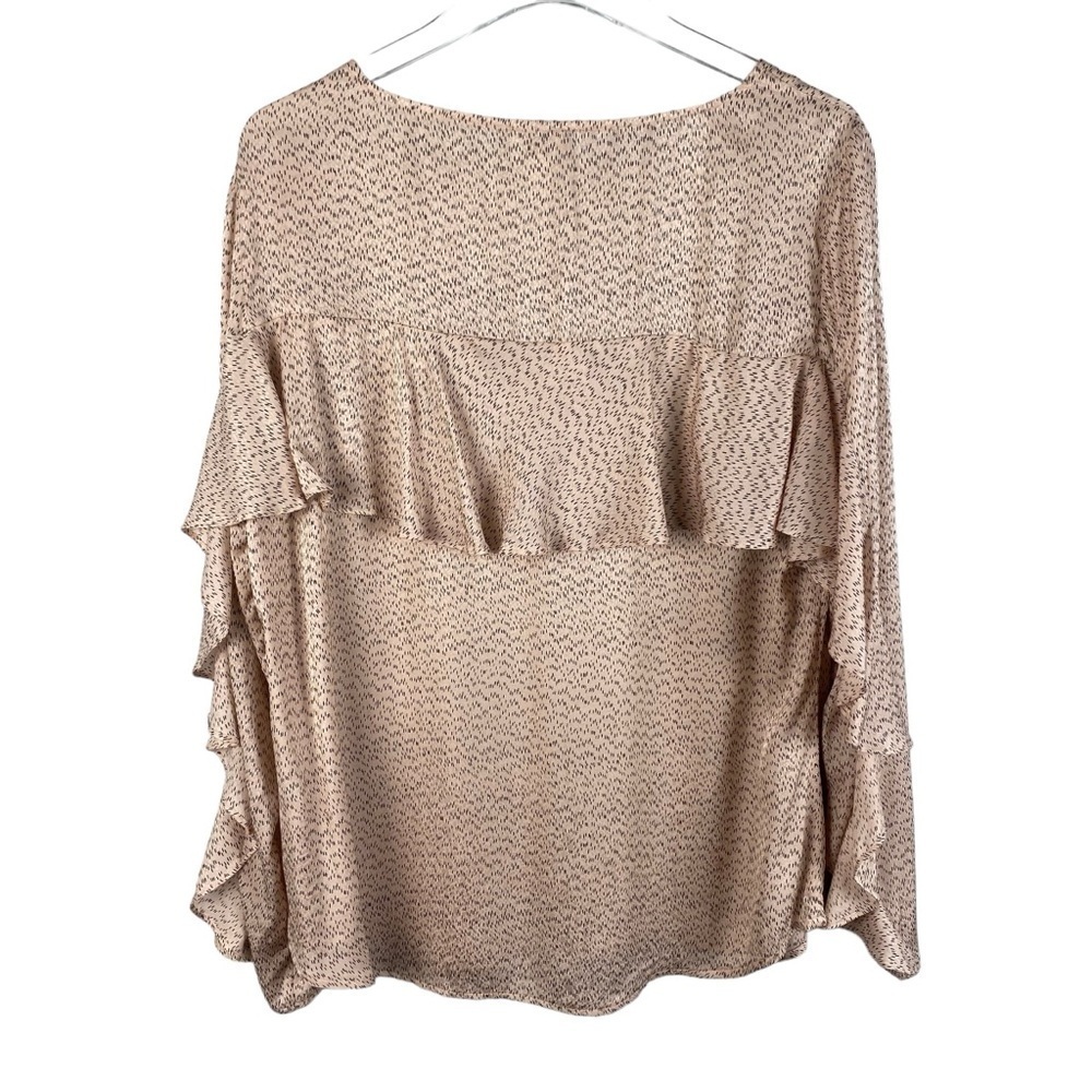 NEW Chico’s Artistic Marks Ruffle Back Pullover Blouse Size 2